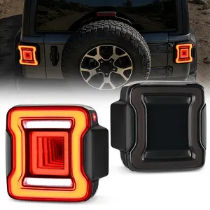 Nilight JL Tail Light LED Smoked Lens LED White Back Up Reverse Light Red Running Brake Stop Turn Signals Light DOT APPROVED Taillight Compatible With 2018-2023 Jeep Wrangler JL