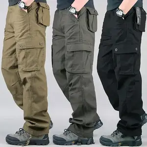 Men's Heavy Duty Tactical Cargo Pants - Large Size High Rise Cotton Tear-Resistant Fabric with 6 Pockets Camouflage Work Pants Suitable for Hiking Construction Outdoor Casual Pants2026