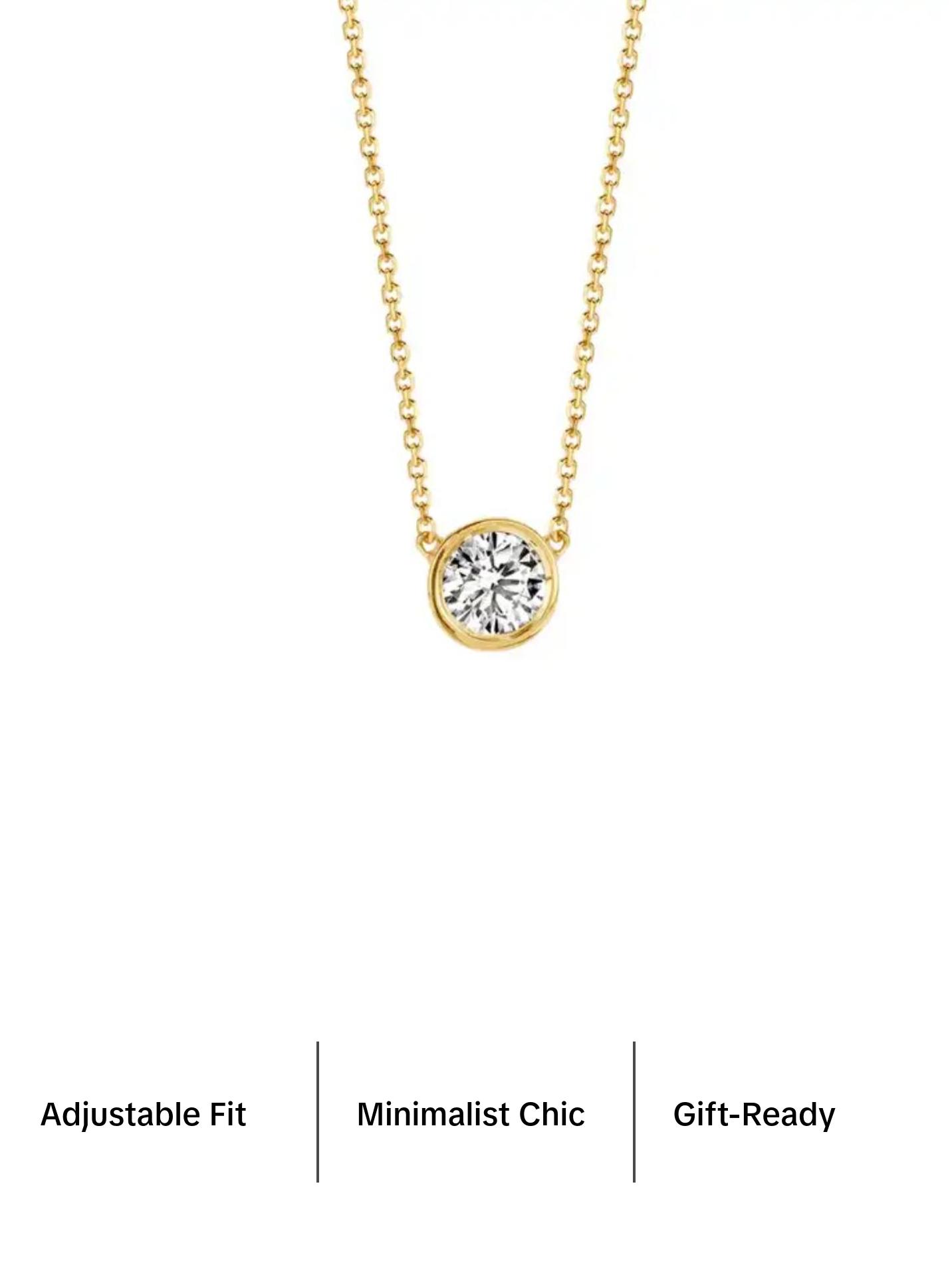 Shine On - CZ Bezel-Set Solitaire Necklace