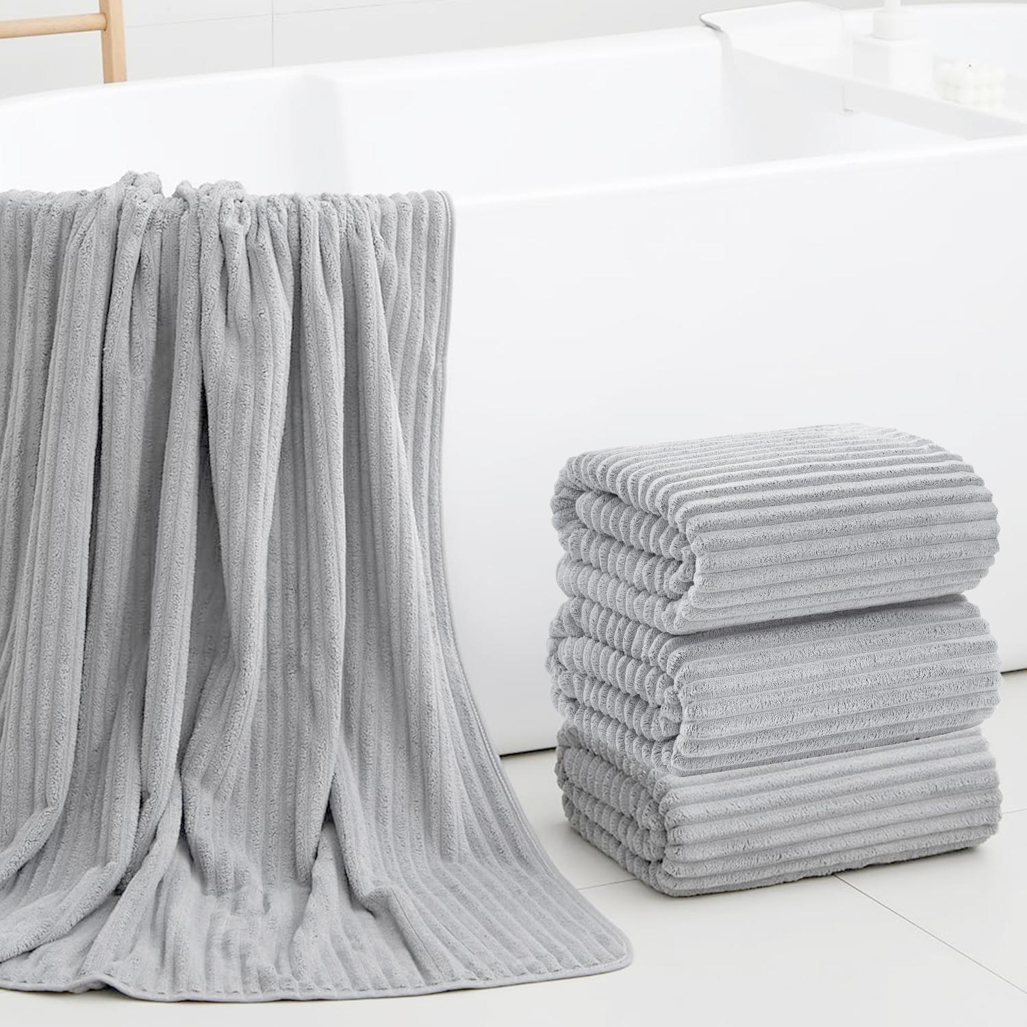 4 Pack Oversized Bath Towels Set - 35.43"x68.9" Extra Large Quick-Drying Microfiber - Ultra Soft Thin Bath Sheets for Spa, Gym, Travel & Home - Perfect Gift for Christmas,New Year,Valentine's Day, Family & Fitness Lovers 4 Pack Oversized Bath Towels Set - 35.43"x68.9" Extra Large Quick-Drying Microfiber - Ultra Soft Thin Bath Sheets for Spa, Gym, Travel & Home - Perfect Gift for Christmas,New Year,Valentine's Day, Family & Fitness Lovers
