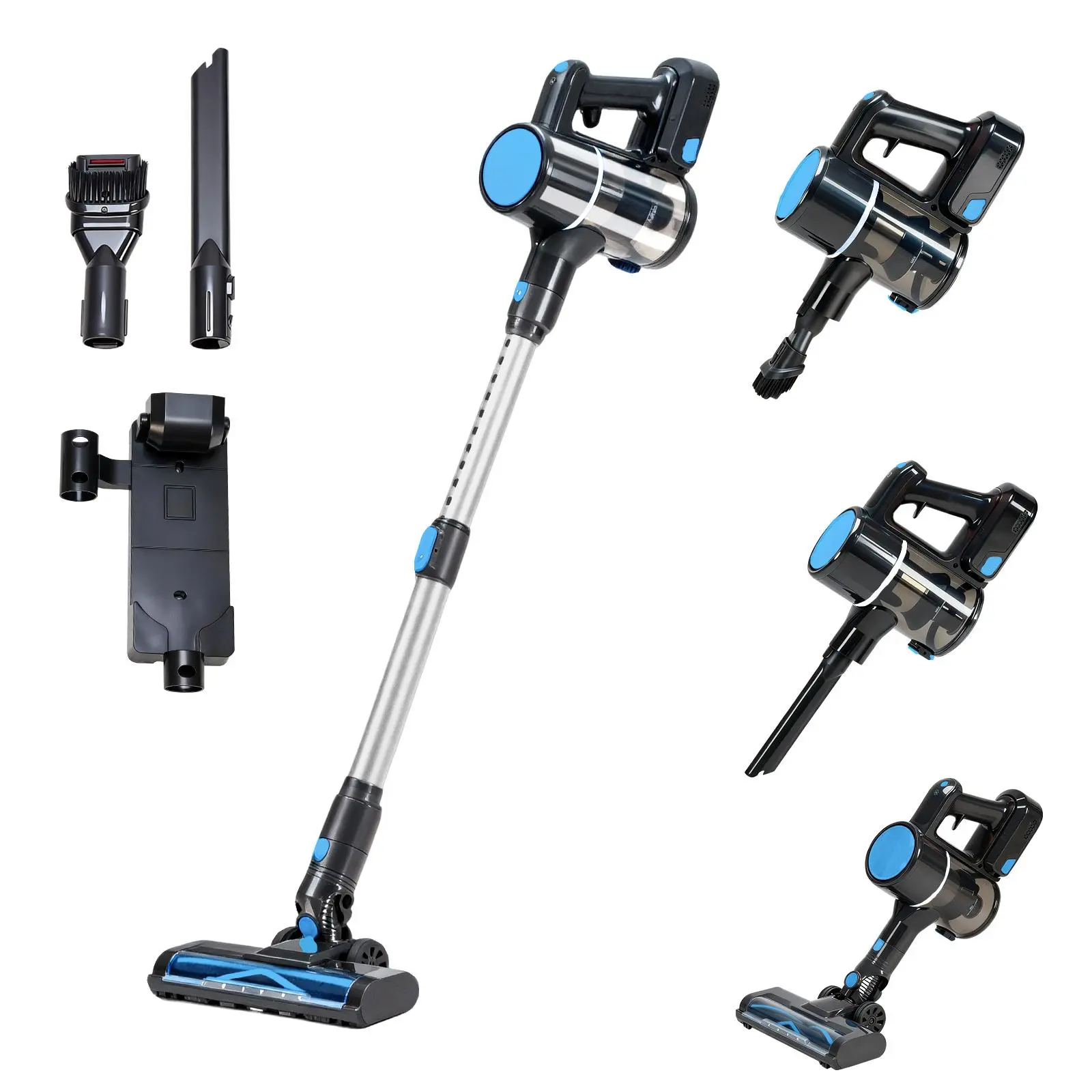 Cordless Lightweight Stick Vacuum – Household Anti-Tangling Wireless Vac with LED Light, Powerful Rechargeable Cordless Vacuum for Home Cleaning, Lightweight Stick Design, Anti-Tangle Brush Roll, LED Floor Light, High-Suction for Carpets & Hard Floors