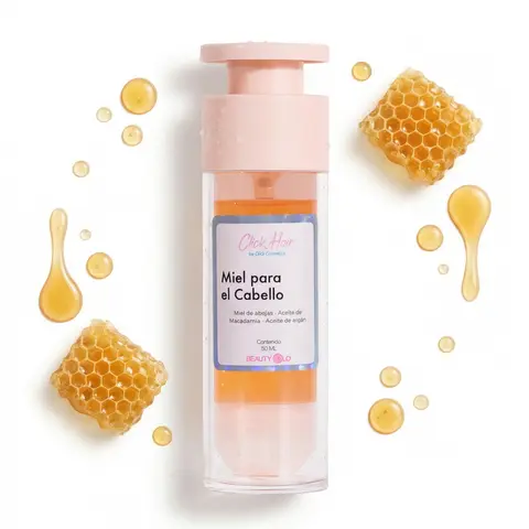 Argan-Infused Honey Hair Oil for Haircare, 50ml Click Intensive Leave-In Repair Treatment - Hyaluronic Acid, Thermal Protection, Moisture, Smoothness, Frizz Control, Immediate Shine, Chemical-Free Nourishment for Dry Wavy Adults