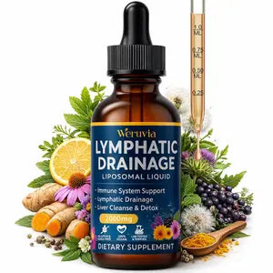 Liposomal Lymphatic Drainage Drops 2000mg - 17-in-1 Lymphatic Support & Liver Cleanse Detox with Milk Thistle, Dandelion, Elderberry, Echinacea & Full Vitamin Complex - Lymph System Support, 2 fl oz