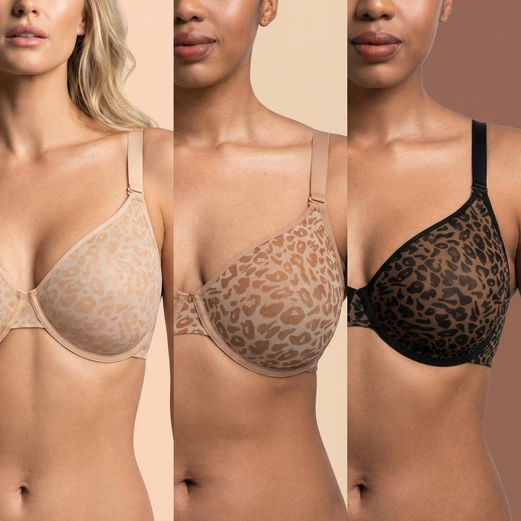 HSIA Leopard Wild Unlined Plus Size Breathable Soft Mesh No Padding Underwire Women Bra Womenswear Vneck SpringStatements