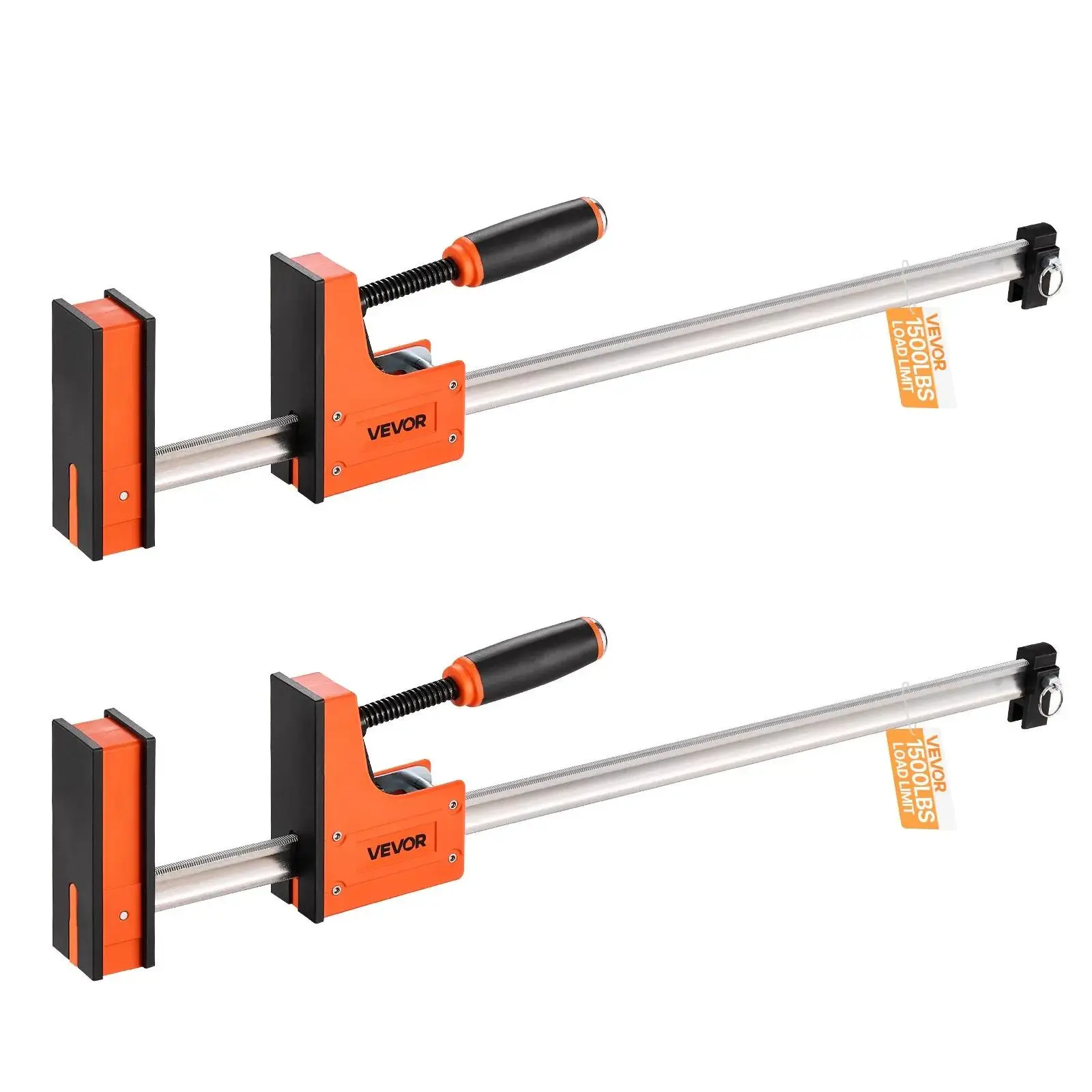 【summerfinds】VEVOR Bar Clamps for Woodworking, 2-Pack 30 inch Parallel Clamp Set, F-Clamp with 1500 lbs Load Limit, Even Pressure, High-strength Plastic and Carbon Steel, for Woodworking Metal Working, Orange