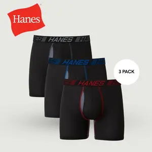 Hanes Men's Underwear Boxer Briefs Pack, 3-Pack X-Temp, Total Support Pouch