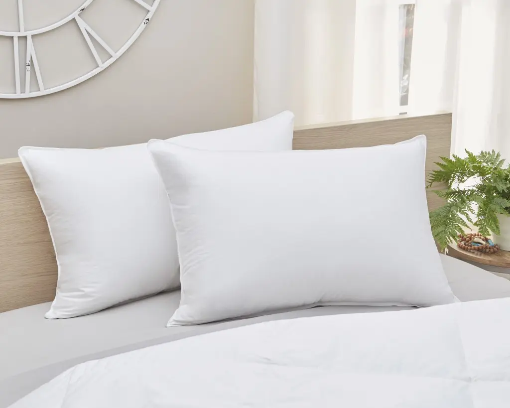HomeRoots 387826 King Size Pillow - Medium Firmness Premium Lux Down Pillow, 36x20x4.5 in, White, for Bedroom Use