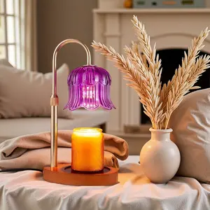 candle warmer lamp Safe Flame-Free Candle Heater with Timer — Modern Home Decor Candle Light, Adjustable Lighting, Adjustable Timer, Giftable for Home Use, Purple