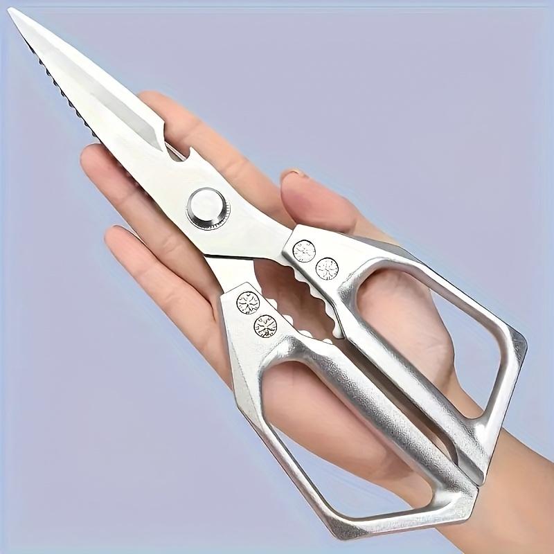Kitchen Scissors All Purpose - Stainless Steel Kitchen Shears, Sharp Silver Meat Scissors, Dishwasher Safe, Heavy Duty Poultry Shears, Japanese Cooking Scissors for Food, Chicken Bones, and Turkey – Perfect Father's Day Gift! & Dealsforyoudays