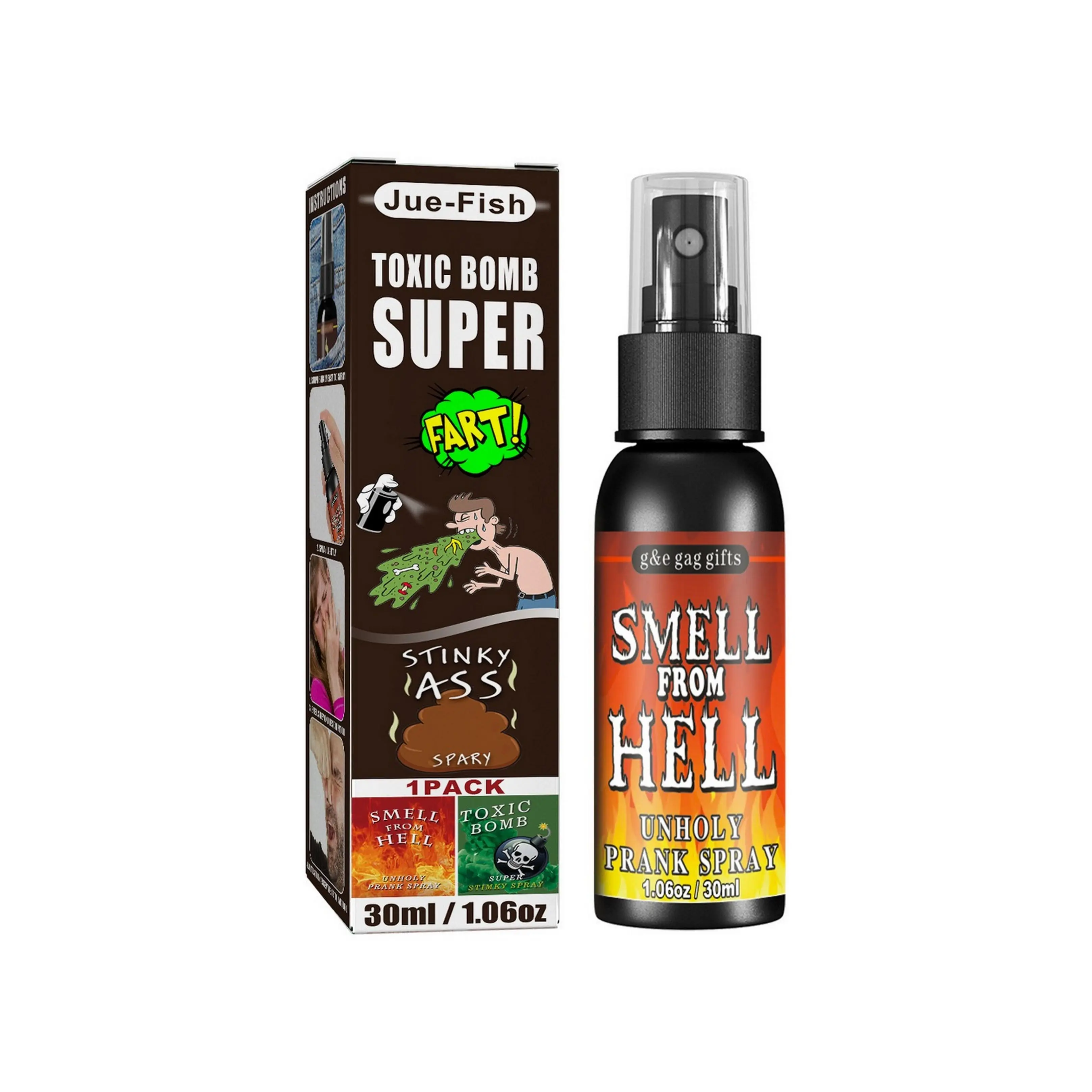 2024 April Fool's Day 1P Fart Spray Extra Strong Potent Stink Spray Non Toxic Fart Bomb Prank Stuff Hilarious Gag Gifts For Adults Or Kids(HELL)