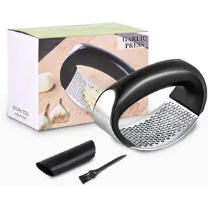 Garlic Rocker Stainless Steel Silicone Garlic Peeler Garlic Press Rocker - Three-piece Suit