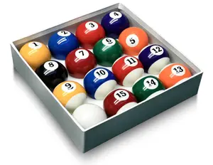 Billiard Balls Set 2-1/4" Regulation Size Pool Table Balls for Replacement (16 Resin Balls)