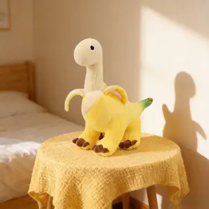 Cute Banana Brontosaurus Plush Toy Soft Cartoon Stuffed Animal for Home Decor Gifting Ultra Soft Skin Friendly Fabric Ideal Gift for Kids