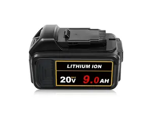 Upgraded DCB206 9.0Ah Replacement for Dewalt 20V Battery Compatible with DCB207 DCB203 DCD/DCF/DCG/DCS Series Cordless Tools with LED Display (Black)