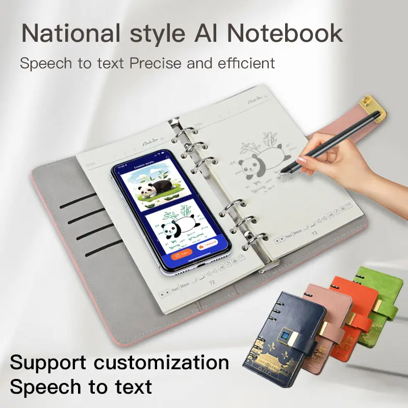 MasterBen 6-In Smart AI Electronic Digital Notebook - AI Script Writing, Drawing, Note-Taking Digital Product with Fingerprint Lock, Included Stylus Pen, Portable Design for Education, Electronics Use, Digital Products