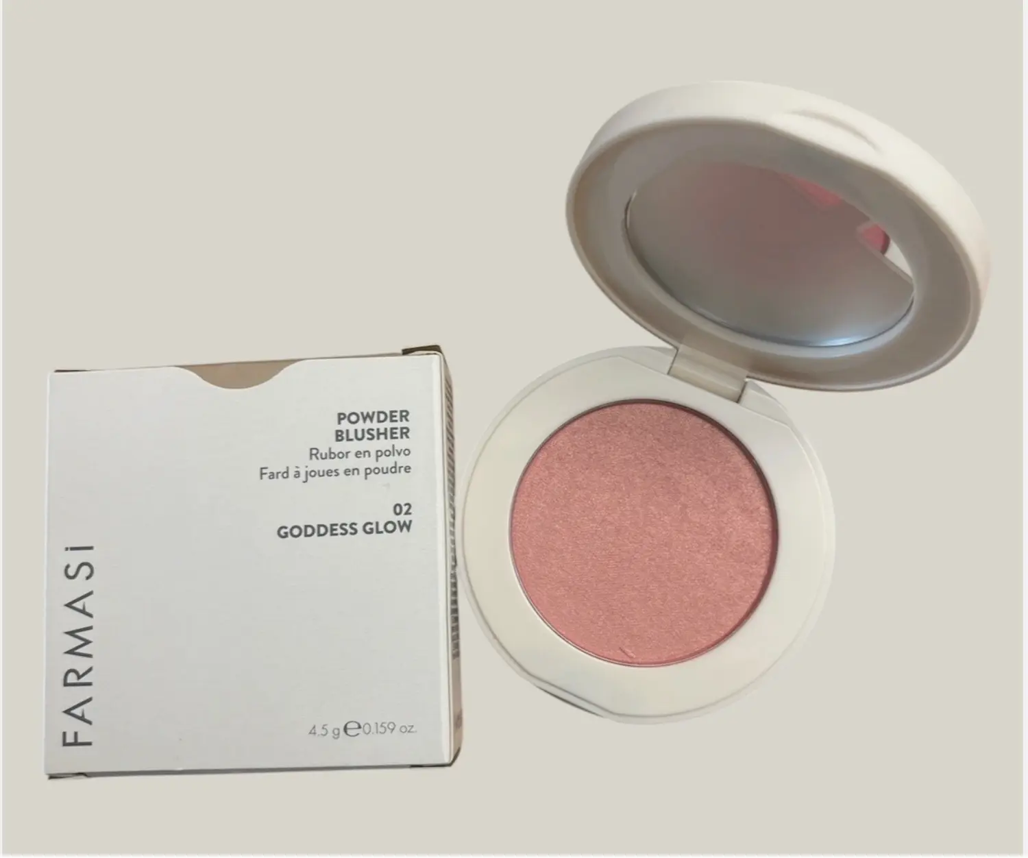 FARMASI Cosmetic Grade Powder Blusher - Antioxidant-Infused, Dew Glow, Buildable, Goddess Glow Color, 0.159 Oz, Blush Compact, Suitable for All Skin Types, Antioxidants, Dew Glow Blush