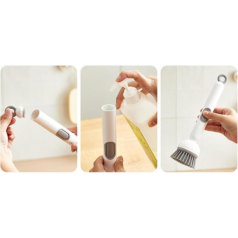 Pro Adjustable Soap Dispenser Scrubber Brush, Long Handle Cleaning Wand for Effortless Dish Washing, Deep Cleans Kitchen Pots, Sinks, Tiles & Glass Surfaces Pro Adjustable Soap Dispenser Scrubber Brush, Long Handle Cleaning Wand for Effortless Dish Washing, Deep Cleans Kitchen Pots, Sinks, Tiles & Glass Surfaces