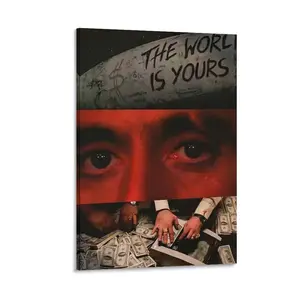 Scarface Canvas Print Poster Tony Montana  Classic Gangster Movie Art Mural Decoration Unique Creative Wall Art Decoration game poster, collectible gift, movie lover poster, player poster, suitable for bedroomliving room, Perfect Gift