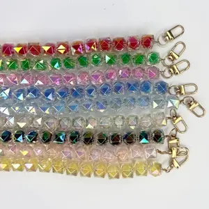 Crystal Pearl Chain for Purse - Vibrant Colors & Gold Tone Clasps - Perfect for Handbags & Accessories