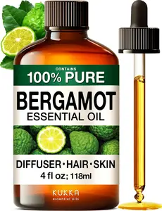 KUKKA Bergamot Essential Oil for Diffuser - 4 fl oz Fresh Citrus Scent, Mother's Day Gift for Home & Hair Care, mothersdaygift, tiktokshopstockup,Summervibes