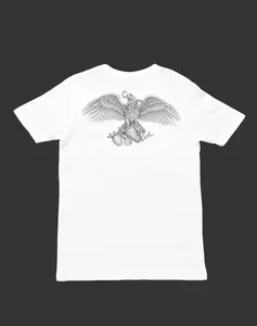 Men's cotton crew neck t-shirt with Eagle graphic on the back side and a clean plain front side