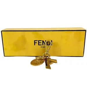 Pre-owned FENDI Metal Small Leather Goods Golden Keychain