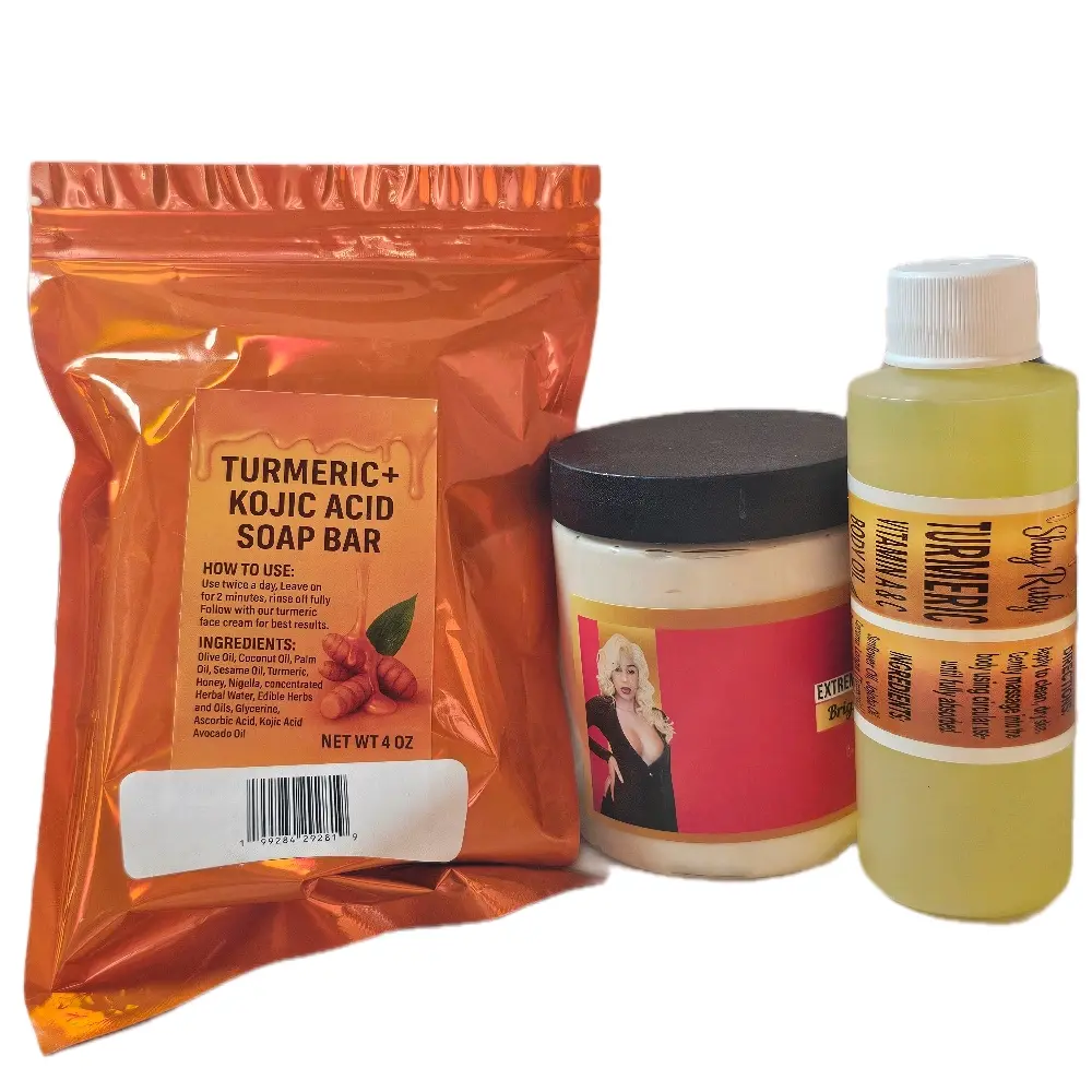 Daily Mini Body Brightening Cream Set, Cleanser Included, Hydrating Skin Repair Solution for Adults with Smooth Finish