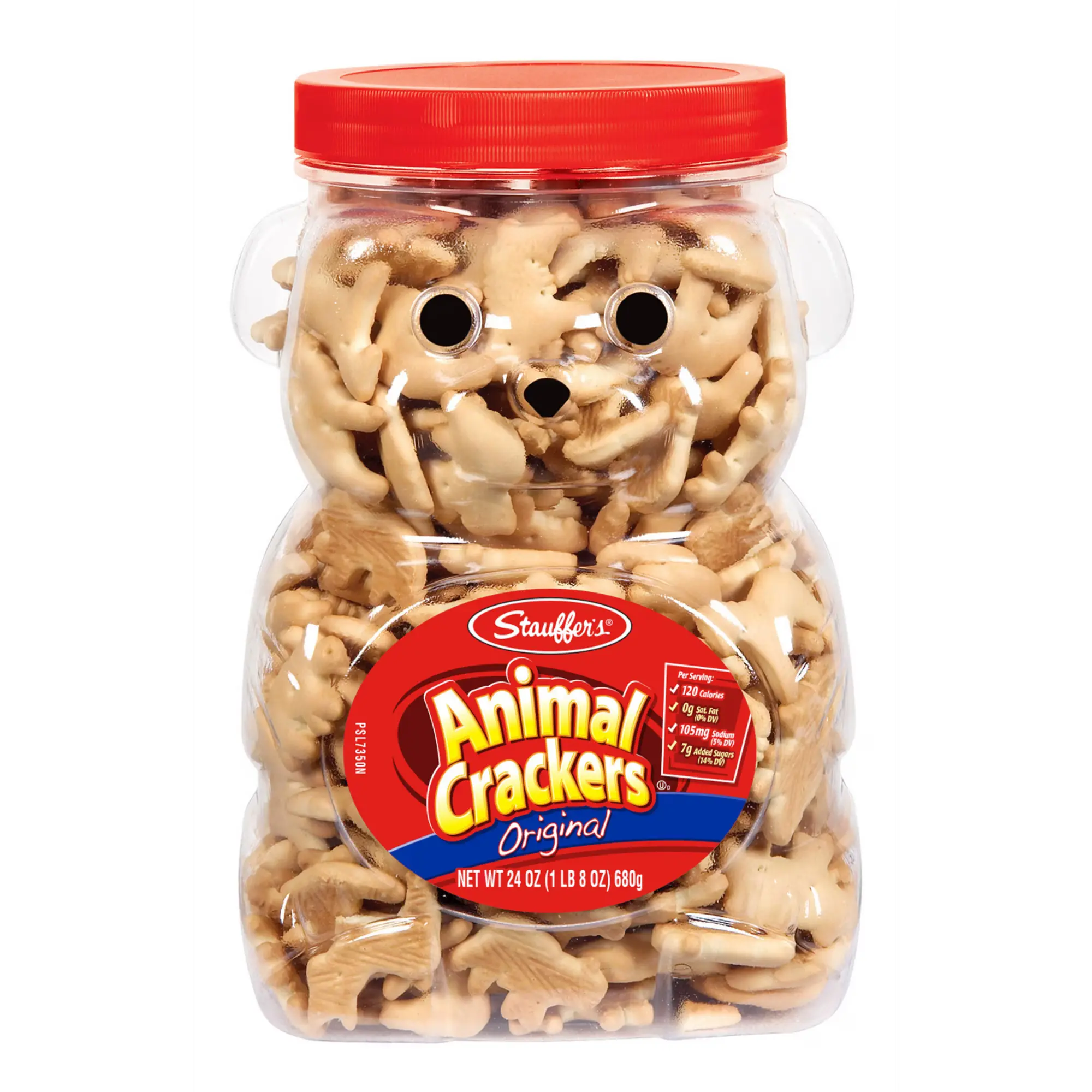 Stauffer's Original Animal Crackers, Resealable Family Size Bear Jug, Low Fat Snack for Kids & Adults, 24 oz