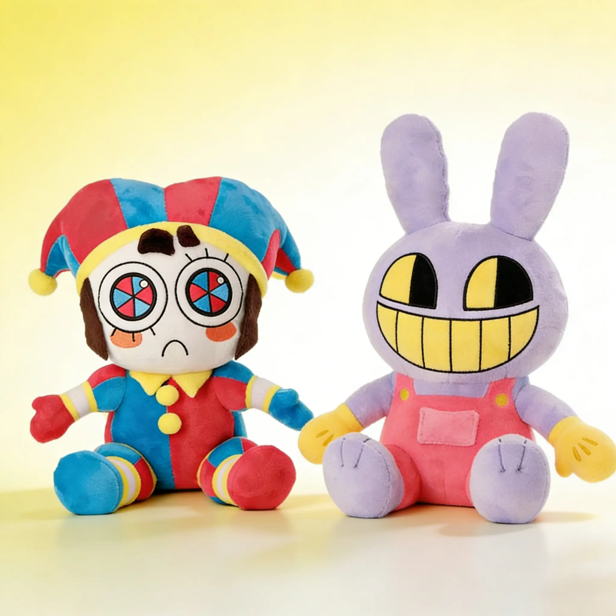 The Amazing Digital Circus Plush Set: Jax Rabbit & Pomni Clown, Cozy Ragdoll Pillows for All-Age Fans & Collectors