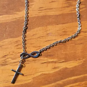 Tarnish Resistant Stainless Steel Cross & infinity Necklace
