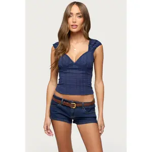 Katerine Embroidered Stripey Cotton Top