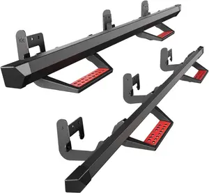 [Fits 19-26 RAM 1500] Running Boards Compatible with 2019-2026 Dodge Ram 1500 Aluminum Side Steps Crew Cab Step Bars Rock Slider Replacement for 2019-2026 Dodge Ram 1500 Accessories (Red)