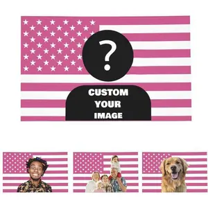 Custom Pink America Flag 40x60 inch Personalized Flags Design Your Image Funny Tapestry Poster Decoration PrintTapestry Decor