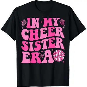 Groovy In My Cheer Sister Era Cheerleading T-Shirt