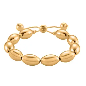 Beaded Chain Bracelet in Goldtone 6.0-9.0In