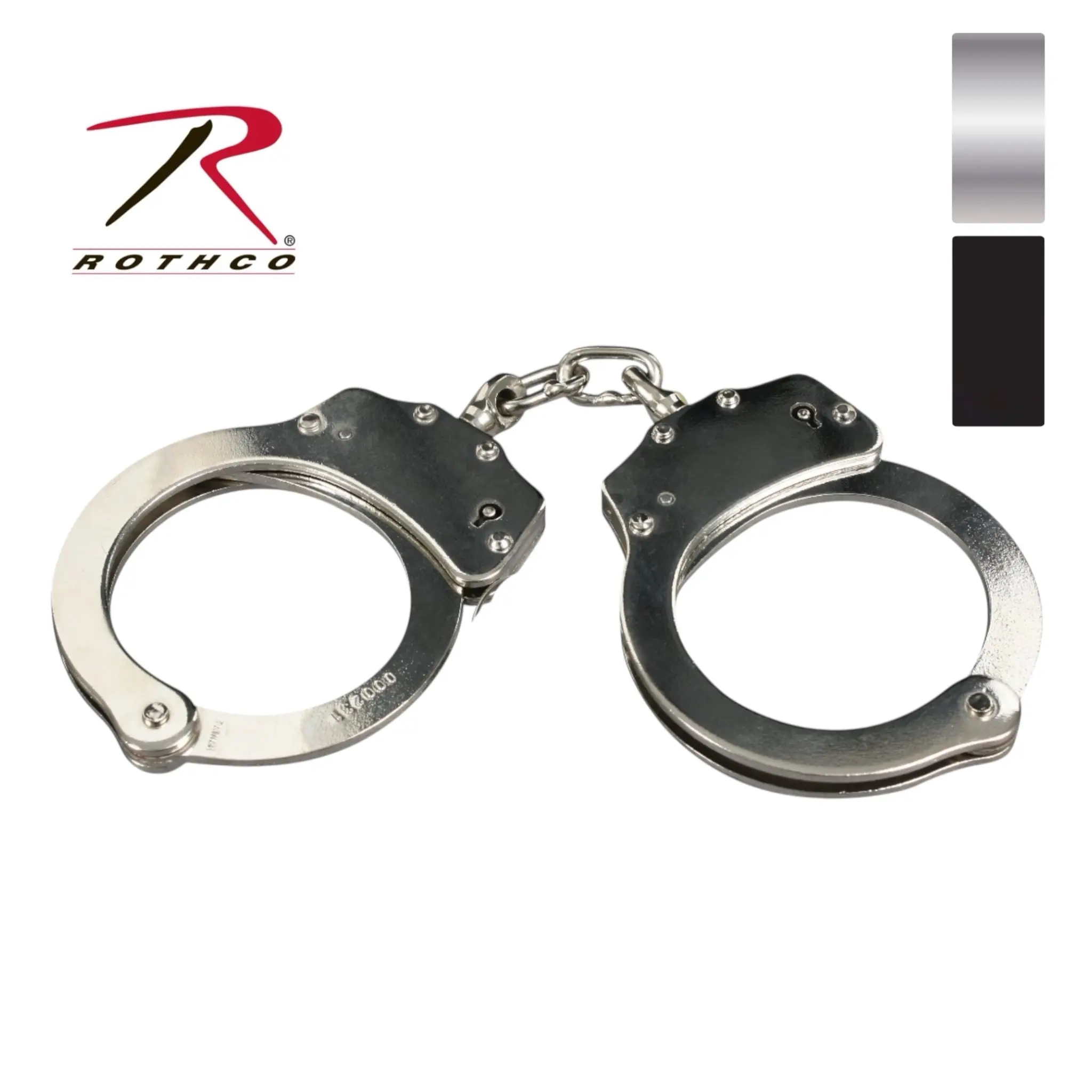 ROTHCO Plain Solid Steel Wrist Cuffs - Hinged Compact Security Restraints with Smooth Locking System, Double-Lock for Cosplay Props, Role Play & Display Collectors, Chain, Demonstration, Theatrical