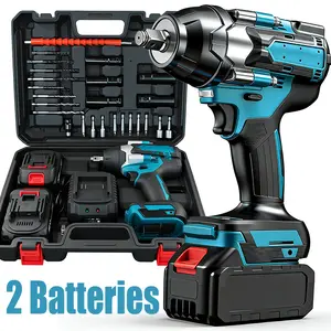 700Nm 3 in 1 Brushless Impact Wrench 1/2" Cordless 3300RPM, 2×3.0Ah Batteries, 5 Sockets Car DIY Furniture Lawn Mower