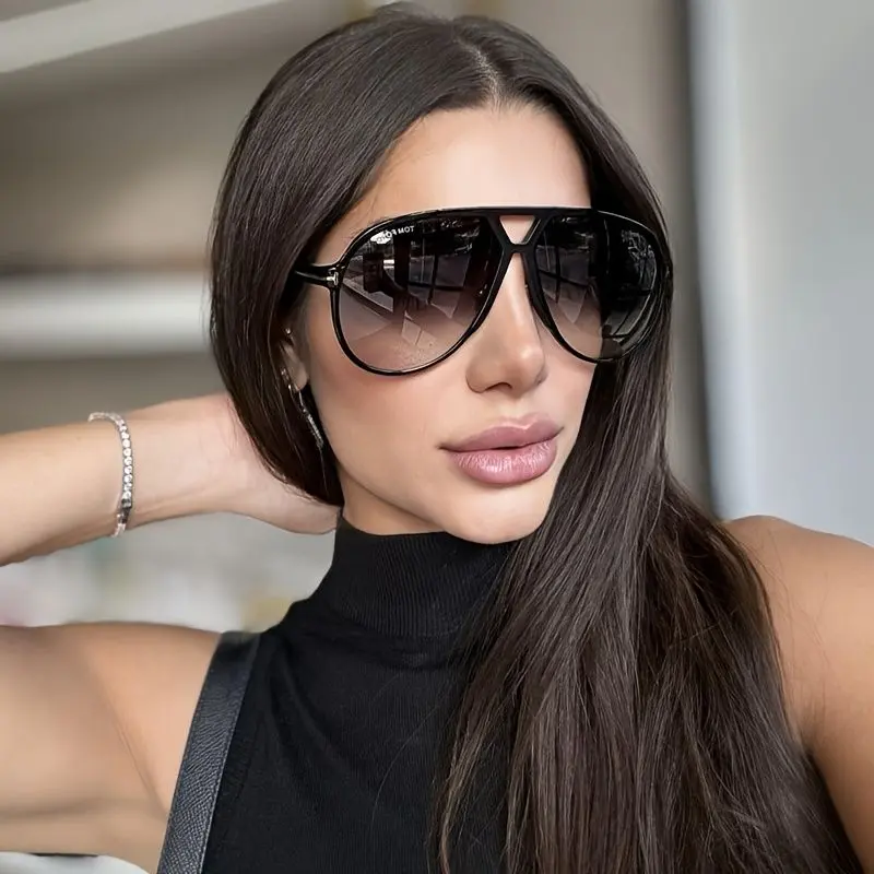 Women's PILOTA Super Oversized XL Aviator Pilot Sunglasses, Lightweight Gradient Tinted Lens, 100% UV Protection, Modern PC Accessories, Square Glasses