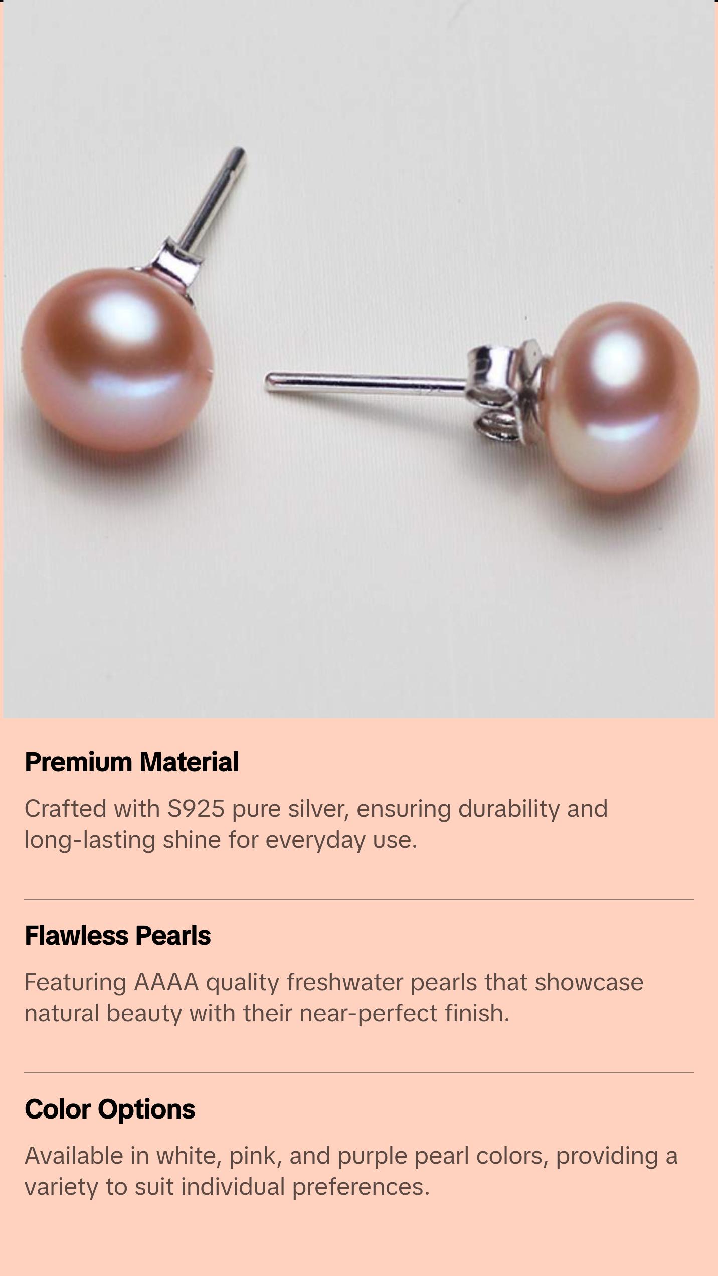 Simple S925 Silver Freshwater Pearl Earrings
