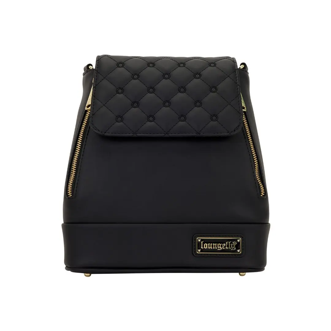 Loungefly BackStory Women's Quilted Mini Backpack, Convertible Faux Leather Crossbody Bag for Casual Wear & Travel, Quilted Bag