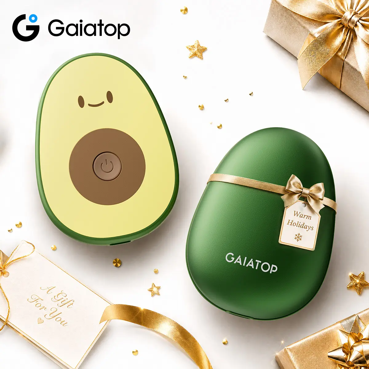 [2-Pack Avocado] GAIATOP Limited-Edition Hand Warmers, 13H Long-Lasting Pocket Heater, Unique Sweet Gift