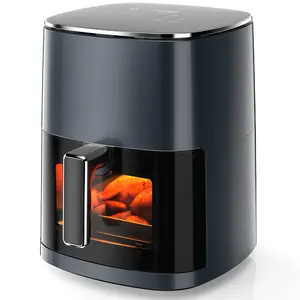 6 Quart Square Air Fryer with Window | 12-in-1 Multicooker to Air Fry, Bake, Roast, Steam, Dehydrate (Up to 400°F) for Chicken, Fries, Vegetables & More