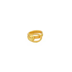 Sola Adjustable Sculptural Brass Wrap Ring | Handmade Ring, Jewelry, Open Ring for Women Modern Statement Piece