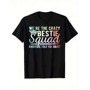 Matching Group T-Shirts for Bestie Squad |   Funny BFF Phrases & Color Block Design in Pink, Green, Blue, Purple |   100% 180gsm Heavyweight Crew Neck Tees for Men & Women |   All-Season Comfort Fit S-3XL |   Perfect for Gym, Outdoor Oversized Casual