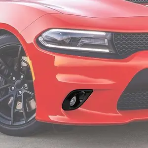 For 2015+ Dodge Charger Front Bumper Fog Light Lamp Decor Cover Trim Bezel