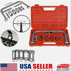 5-Size Valve Spring Compressor Kit Chromed Steel Automotive Tool with Rubberized Handle for Car Motorcycle Engine Repair Camshaft Timing Belt Replacement Universal Design Vehicle