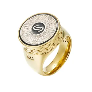 Men's Hip-Hop Style Round  Ring – Waterproof, Rust-Resistant, Trendy & Bold Design, Perfect Valentine's Day Gift for Him