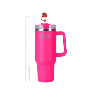 Franco 40oz Stainless Steel Tumbler with Handle, Straw Cleaner & Surprise Straw Cover