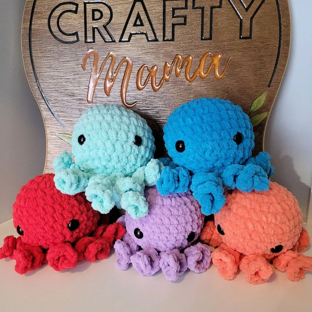 Crochet Octopus Plushie, Handmade, Fast Shipping