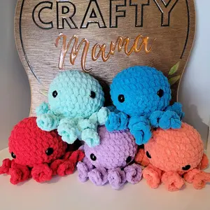 Crochet Octopus Plushie, Handmade, Fast Shipping